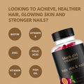 Black Girl Vitamins - Hair, Skin, and Nails Gummies with Biotin (6000 mcg), Zinc, Gelatin Free, Vitamin A, and Vitamin E - Gluten-Free. Made in