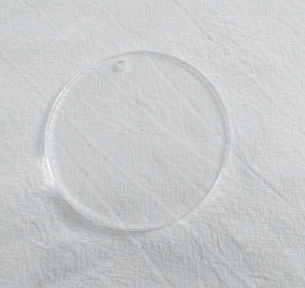 15PCS Round Acrylic Clear Keychain Blanks, Acrylic Round Circle with Hole 1/8 Inch Thick (Clear, 1") Clear 1"