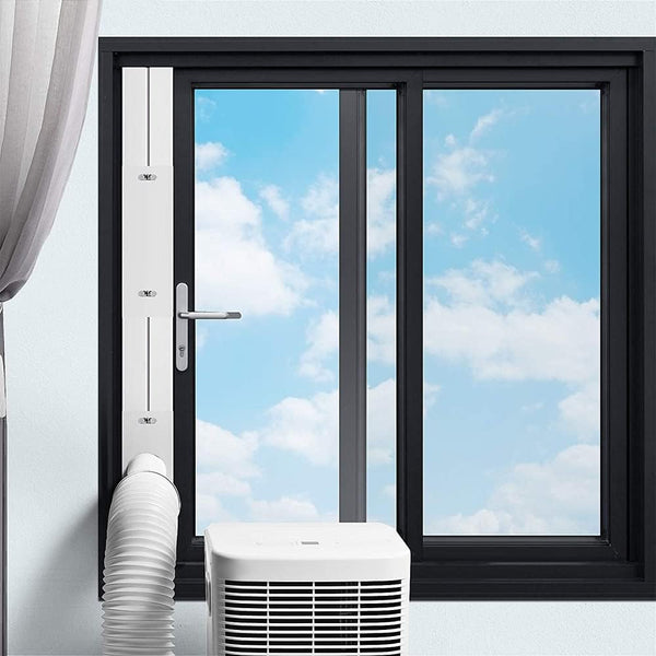 Portable Air Conditioner Window Vent Kit with 5.9” Exhaust Hose Adjustable Portable AC Window Kit for Ducting Universal Portable AC Seal Panel for