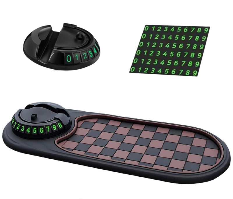 Multifunction Car Anti-Slip Mat, Rotatable anti Skid Car Dashboard Pad with Temporary Parking Numbe, 360ÃÂ° Rotating Universal Car Phone