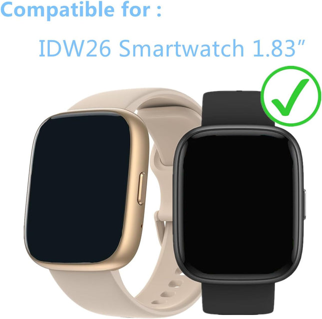 Screen Protector for IDW25 / IDW26 Smart Watch 1.83" (6 Pack) Clear TPU Soft Film, Compatible for KEEPONFIT, TOOBUR IDW2
