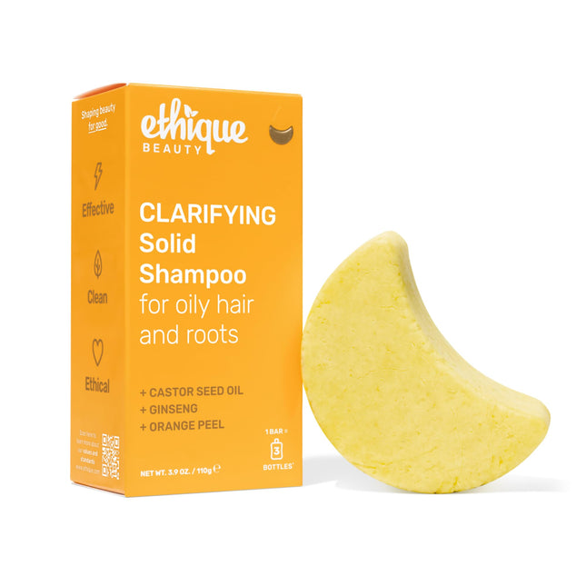 Ethique Clarifying Shampoo Bar for Oily Hair with Castor Oil - Plastic-Free, Veg