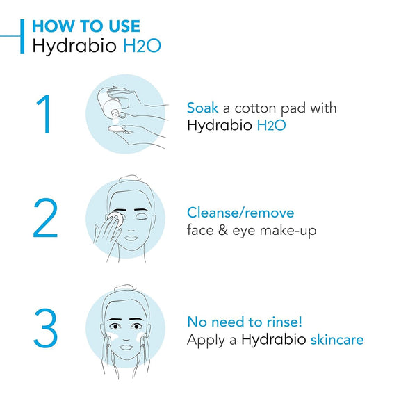 Bioderma - Hydrabio H2O Micellar Water - Face Cleanser and Makeup Remover - Micellar Cleansing Water for Dehydrated Sensitive Skin