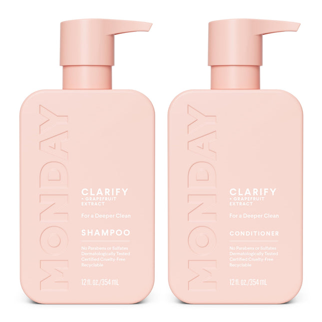 MONDAY HAIRCARE Clarify Shampoo and Conditioner Set 12 Oz for Oily Hair Made wit