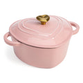 Paris Hilton Enameled Cast Iron Dutch Oven Pot with Lid, Heart-Shaped Dutch Oven, Durable Cast Iron Pot with Dual Handles, Oven Safe to 500°F,