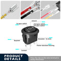 Round Rocker Switch, 3 Way Toggle Switchs, AC 125V 10A AC 250V 6A Waterproof Toggle Switch, 8 Pack Toggle Switch, Rocker Switch, with 4 Pack Shell