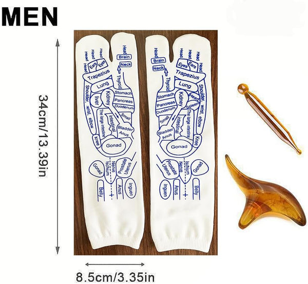 Reflexology Socks with Acupoint Massage Tool, Health Socks for Relieving Fatigue and Pain - Acupressure Reflexology Foot Massage (Man)