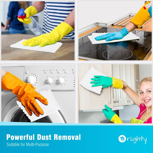 Orighty Microfiber Cleaning Cloth - 24 Pack, White Cleaning Rags 12x11 inch White 24 Pack