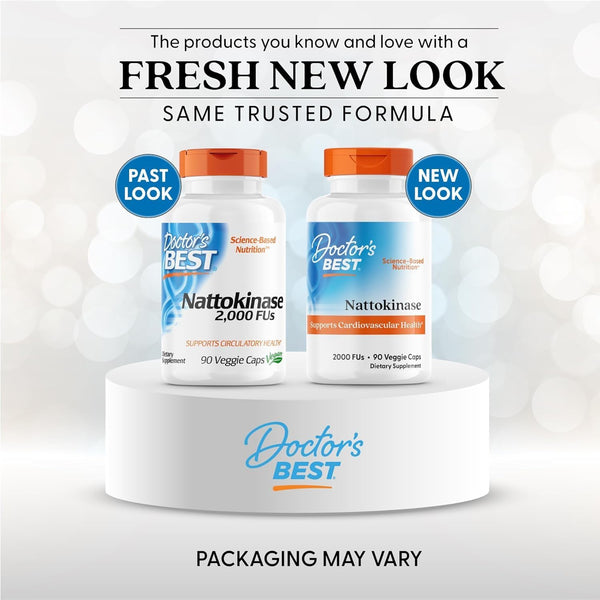 Doctor's Best Nattokinase 2000 FU Supplement for Men & Women - Supports Blood Flow, Heart Health, & Healthy Circulation, Nattokinase Enzyme