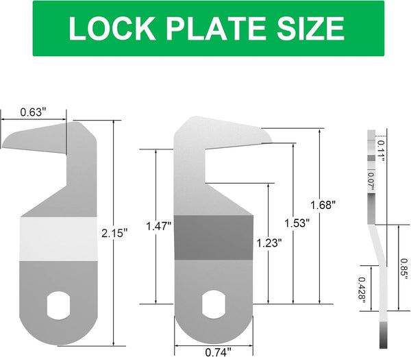 1 Pack Tool Box Lock with Keys, 5/8" Tubular Cam Lock Keyed Alike, Hook Cam Toolbox Locks Fits for Mailbox File Cabinet Drawer RV Storage Door