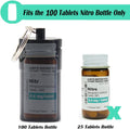 2 Packs 100 Tablets Nitro Bottle Holder, EFFIET Waterproof Metal Pill Bottle Container Capsule Match Container for Geocaching Quarters Cash Hider