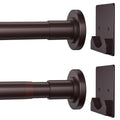 Matte Bronze Shower Curtain Rod,1 Inch Diameter Stainless Steel Adjustable Spring Tension Rods 32 to 68",With Holders,Anti-Slip,Curtain Rods No