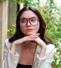 FEISEDY Blue Light Blocking Glasses Fake Nerd Clear Square Computer Lightweight Pilot Glasses Frame Oversized B2866 Leopard Frame 54 Millimeters