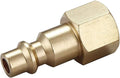 Air Hose Fittings Quick Connect 1/4 Inch NPT | Brass Female Air Coupler Plug, 10 Piece, Industrial Type D, Air Compressor Fittings Female Plug 10