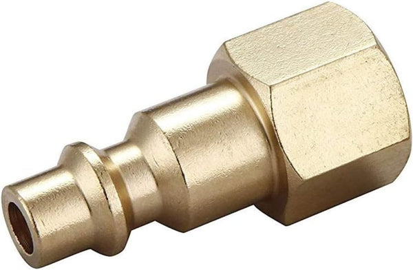 Air Hose Fittings Quick Connect 1/4 Inch NPT | Brass Female Air Coupler Plug, 10 Piece, Industrial Type D, Air Compressor Fittings Female Plug 10