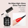 Beetles Top Coat Base Gel & Nail Glue Set-3Pcs No Wipe Top Coat Gel Nail Polish & Base Coat with 9 In 1 Nail Glue Shine Effect Long Lasting Soak