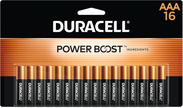 Duracell Coppertop AAA Batteries with Power Boost Ingredients, 16 Count Pack Triple a Battery with Long-Lasting Power, Alkaline AAA Battery for