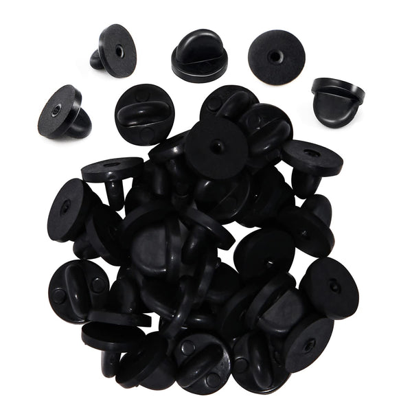 Lapel Pin Backs, Safety Backs for Brooch Tie Hat Badge Insignia Black 100