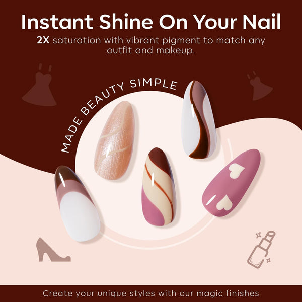 modelones Gel Nail Polish Set -6 Colors Nude Brown Gel Polish Kit Neutral Raspberries Purple Pearl Glitter Nail Polish Soak Off LED Starter Kit