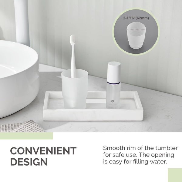 Bathroom Rinsing Cup, Angle Simple Frosted Glass Tumbler Cup, Toothbrush and Toothpaste Holder Drinking Glasses Glassware