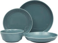 Gibson Home Summer Shades 16 Piece Plates and Bowls Dishes Service for 4 Porcelain Dinnerware Set - Blue Blue (Summer Shades) Service for 4 (16pcs)