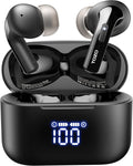 TOZO T20 Wireless Earbuds Bluetooth Headphones 48.5 Hrs Playtime with LED Digital Display, IPX8 Waterproof, Dual Mic Call Noise Cancelling 10Mm