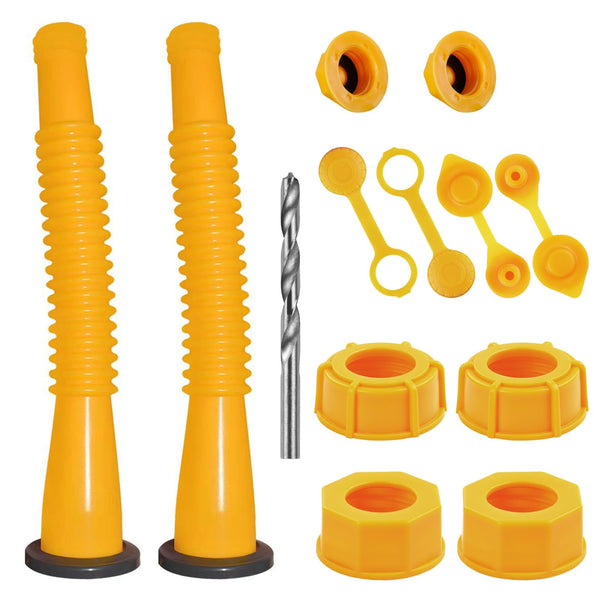 Gas Can Spout Replacement Kit, Gas Can Nozzle Replacement (2 Kit-Yellow) All gaskets are installed and ready to use upon receipt. For 1/2/5/10
