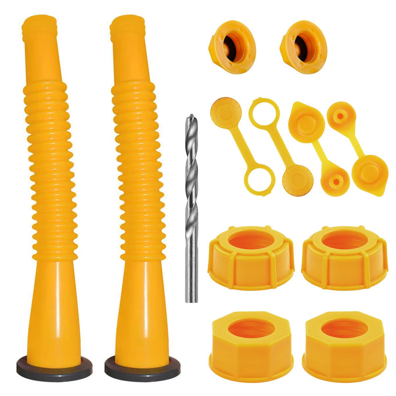 Gas Can Spout Replacement Kit, Gas Can Nozzle Replacement (2 Kit-Yellow) All gaskets are installed and ready to use upon receipt. For 1/2/5/10