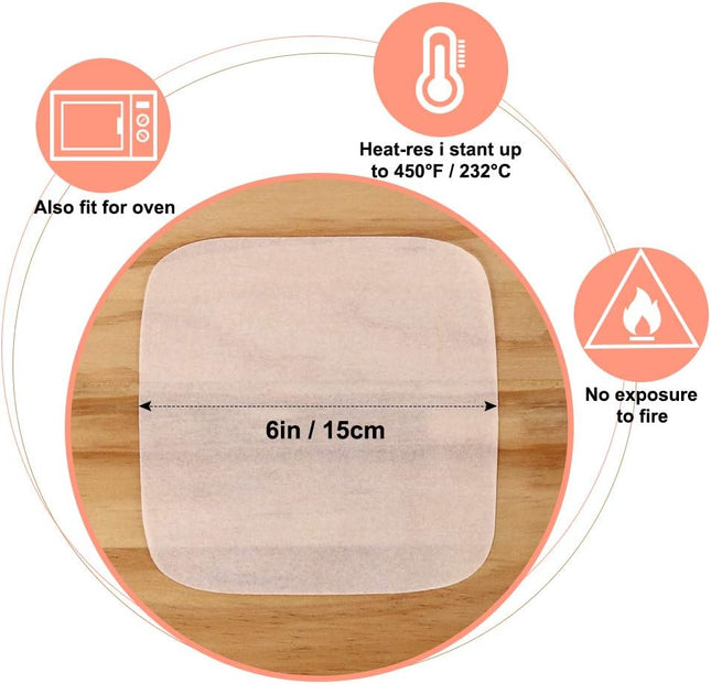 001 001 001 001 001 Square Parchment Paper 6x6Inch, Set of 300, Patty Paper,Non Stick Baking Parchment Sheet for Burger Press, Cookies When Storing…