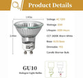 Elenhome 120v 50W GU10 Bulb for Candle Warmer Lamp, 2pcs gu10+c Dimmable 2800K Warm White Halogen Light Bulbs 2 pin, Wax Burner Light Bulb, Full