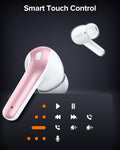 TAGRY Bluetooth Headphones True Wireless Earbuds 60H Playback LED Power Display Earphones with Wireless Charging Case IPX5 Waterproof in-Ear Ear