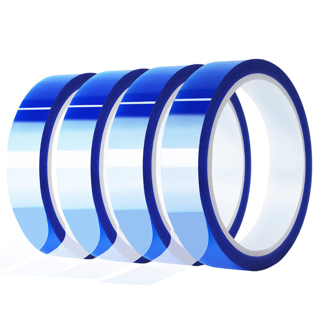 4 Rolls 20Mm X33M(108Ft) Blue Heat Tape High Temperature Heat Resistant Tape Heat Transfer Tape for Heat Sublimation Pre