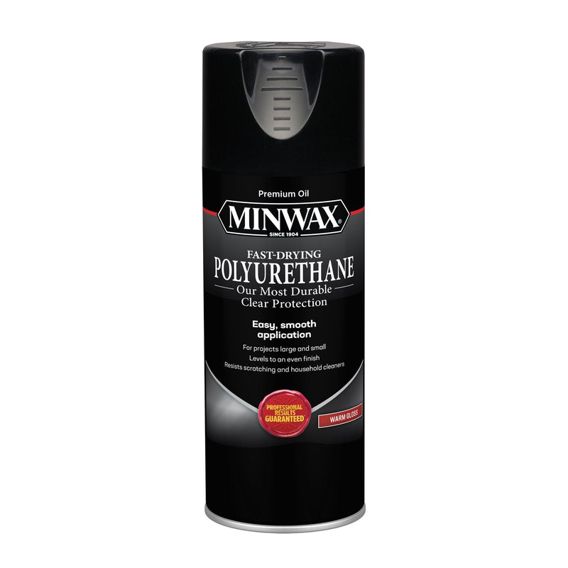 Minwax Fast Drying Polyurethane Spray, Protective Wood Finish, Clear/Warm Gloss, 11.5 oz. Aerosol Can ( Packaging May Vary) 11.5 Ounce (Pack of 1)