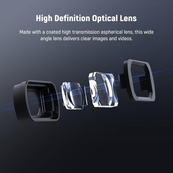 NEEWER 0.75X Wide Angle Lens Compatible with DJI OSMO Pocket 3 Creator Combo Accessories, Expanded FOV of 108ÃÂ°, Magnetic Coated Aspherical Action