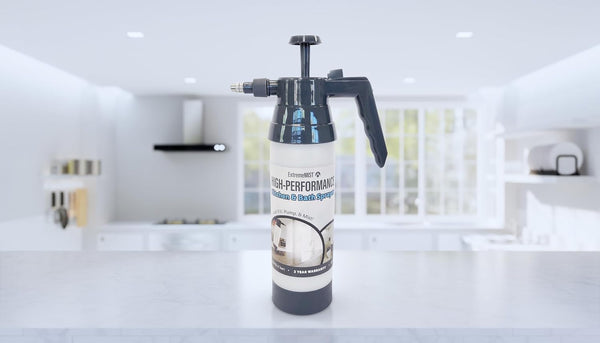 Extrememist High-Performance Kitchen & Bath Sprayer | Refillable Pressurized Sprayer | Ultra-Fine Mister | Continuous Spray Bottle for Cleaning |