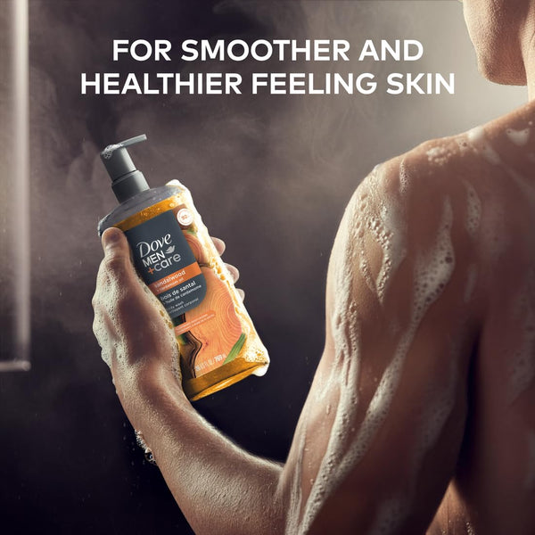 DOVE MEN Moisturizing Body Wash for Men, Sandalwood + Cardamom Oil, 26oz