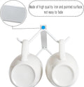 Tavery Mug Hooks Coffee Cabinet Kitchen - Cup Holder Storage Utensils Display Beer Glass Hanger Drying Rack (4, White) White 4