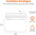 Amazon Basics A9 Blank Invitation Mailing Envelopes, Peel & Seal, No Licking, 5-3/4 x 8-3/4 Inches, White, Pack of 100 100-Pack