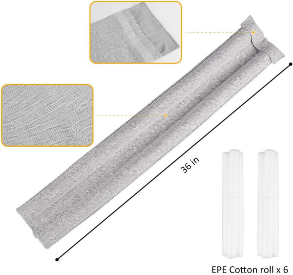 VISEMAN 36 Inch Under Door Stopper, Door Noise Blocker | Double Sided Door Stopper, Machine-Washable Nylon-cotton Beige
