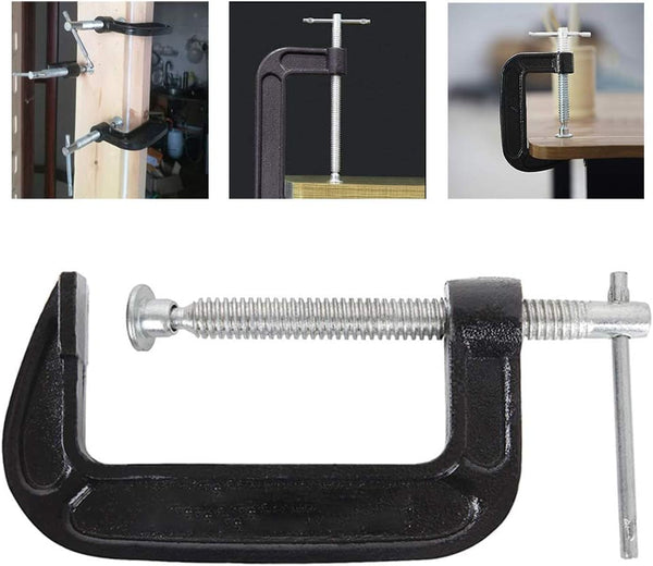 4 Inch C-Clamp Set, Heavy Duty Steel C Clamp Industrial Strength C Clamps for Woodworking, Welding, and Building(4PCs)