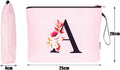 Vavabox A-Z Personalized Makeup Bag, Birthday Gifts for Women Mom, Gifts for Best Friend, Bride Bridesmaid Cosmetic bag (A, 06-Pink) 06-Pink A