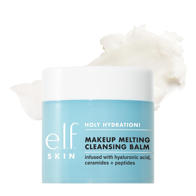 e.l.f. SKIN Holy Hydration! Makeup Melting Cleansing Balm, Face Cleanser & Makeup Remover, Infused with Hyaluronic Acid to Hydrate Skin Unscented