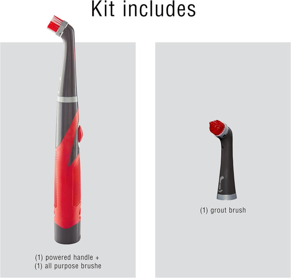 Rubbermaid Reveal Power Scrubber with Multi-Purpose & Grout Head, Cordless Electric Battery Powered Scrub Brush, Water Resistant, for