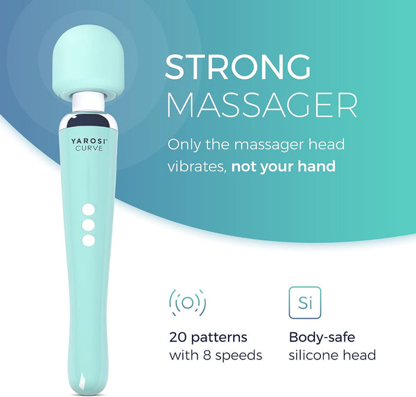 Yarosi Cordless Curve Therapeutic Device - 8 Powerful Speeds and 20 Patterns - for Muscle Aches and Sports Recovery - Rechargeable - Travel