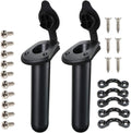 2 Pack Kayak Deck Flush Mount Fishing Rod Holders and Cap Cover for Boat, Canoe and Tackle Accessory Tool