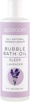 Sparoom All Natural Hydrating and Nourishing Aromatherapy Foaming Bubble Bath Oil with Jojoba Oil, Olive Oils and Aloe, 8 Oz, Sleep-Lavender