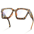 livho Oversized Eyewear Frame for Woman and Men - Rectangle Fashion Glasses for Computer, Chic Preppy Frame Chunky *Coco Tortoise