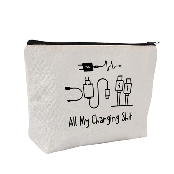 All My Charging shit bag,Fun and versatile bag with charger graphics, teenage boy gift, birthday gifts, travel accessories (Style D)