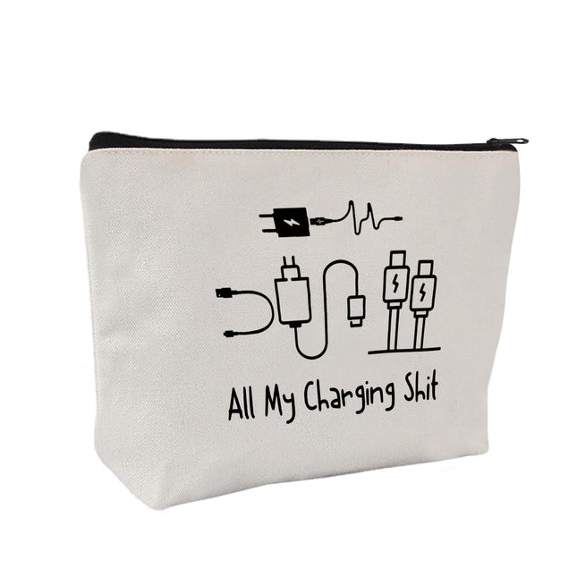 All My Charging shit bag,Fun and versatile bag with charger graphics, teenage bo