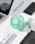 Gaiatop USB Desk Fan, 3 Speeds Strong Airflow, 5.5 Inch Portable 90ÃÂ° Rotate Quiet Cooling, Small Personal Table Fans for Bedroom Home Office